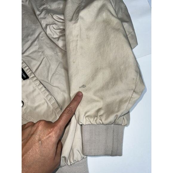 Members Only Jacket Size 42 Beige Khaki Bomber Pockets 1980s Vintage AS IS *READ - Picture 2 of 15